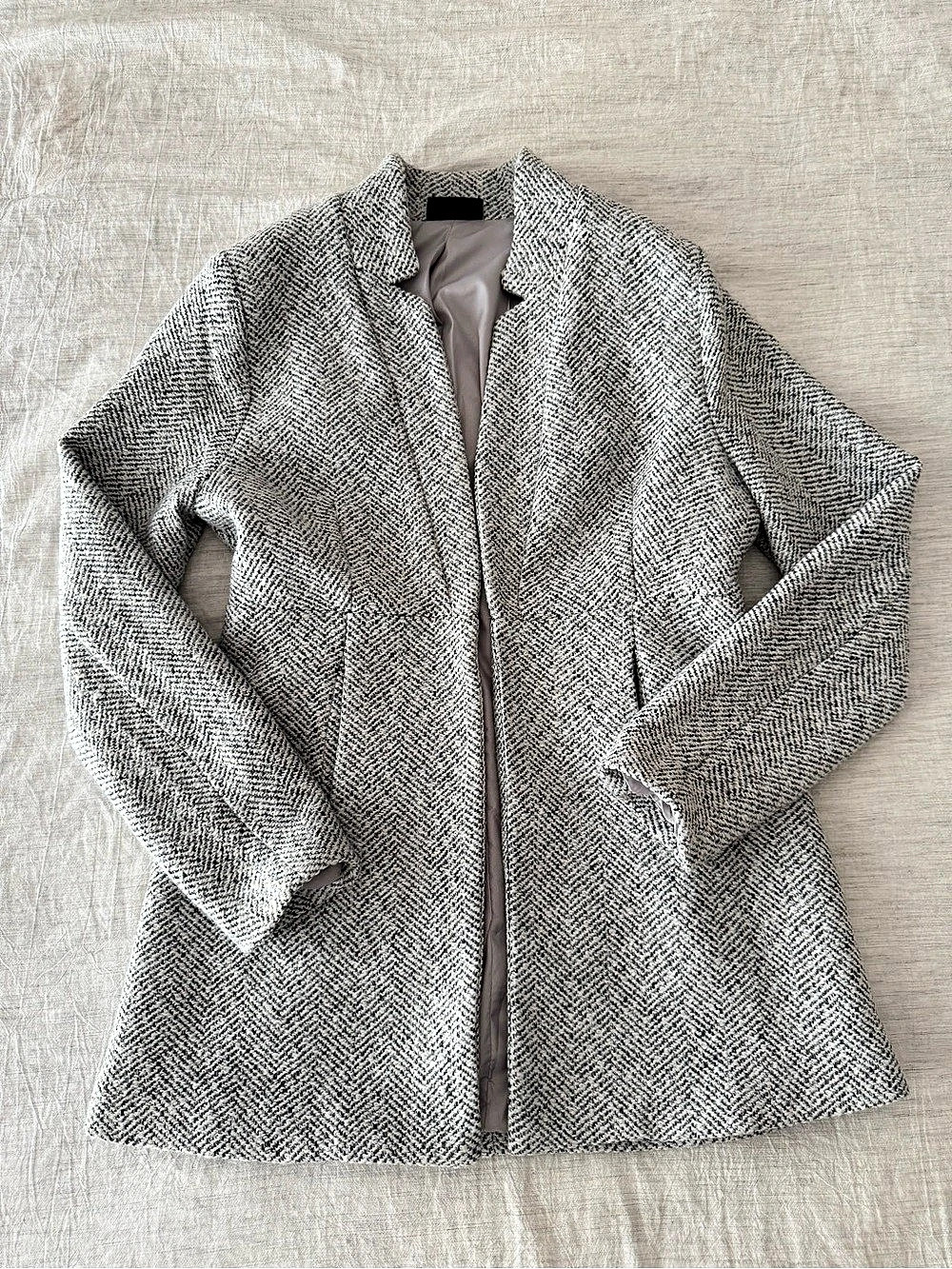 VICI Houndstooth Zip Jacket in Gray & White Size Small Like New
